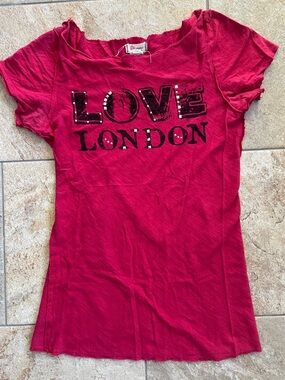 Olsenboye Red 'Love London' Short Sleeve Tee